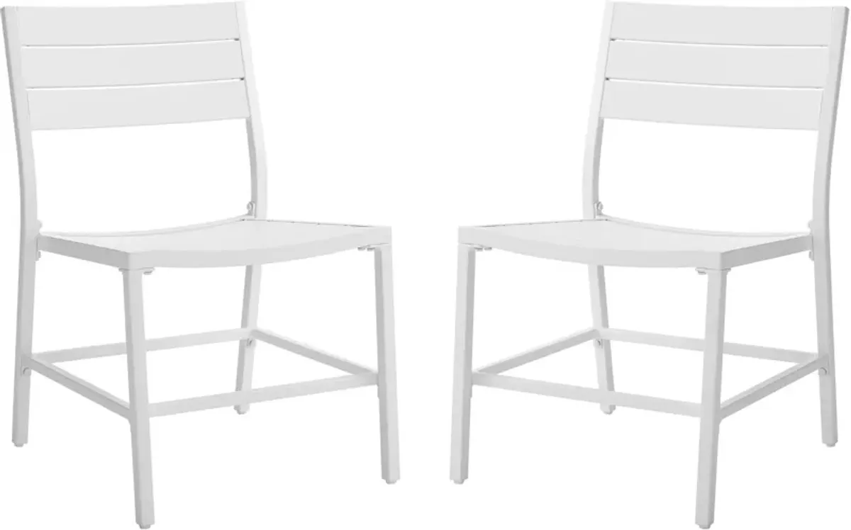 South Hampton Outdoor Dining Table and 6 Dining Chairs - White