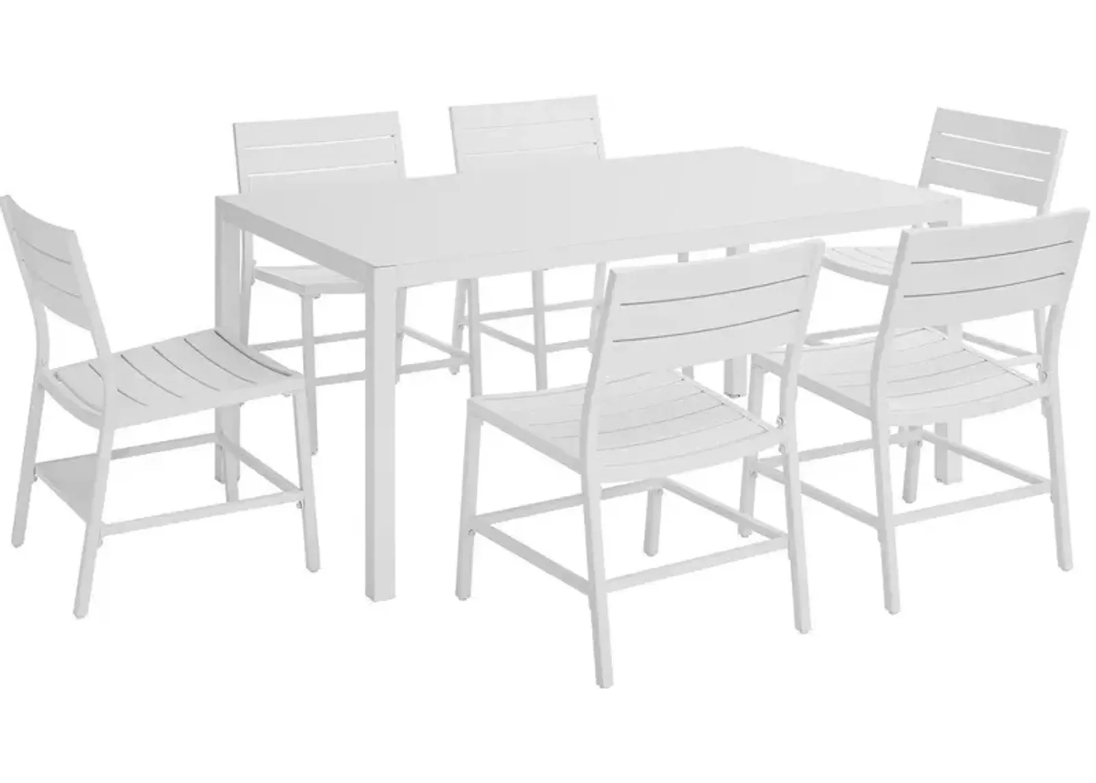 South Hampton Outdoor Dining Table and 6 Dining Chairs - White