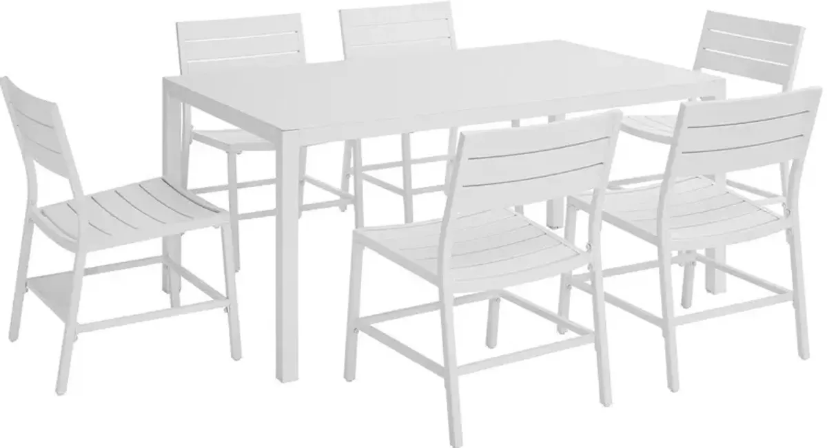 South Hampton Outdoor Dining Table and 6 Dining Chairs - White