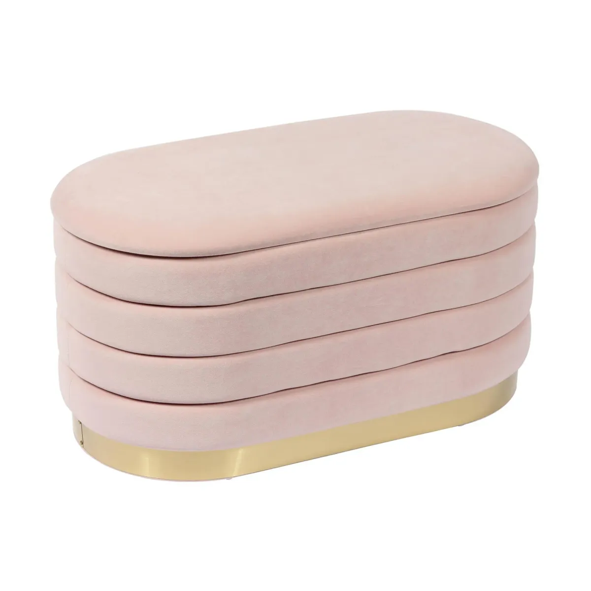 Sanja Upholstered Storage Bench - Blush