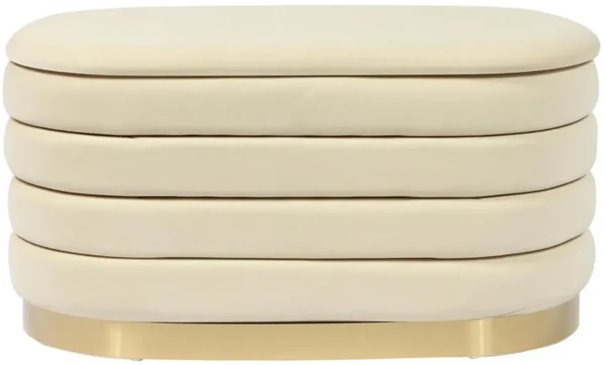 Sanja Upholstered Storage Bench - Cream