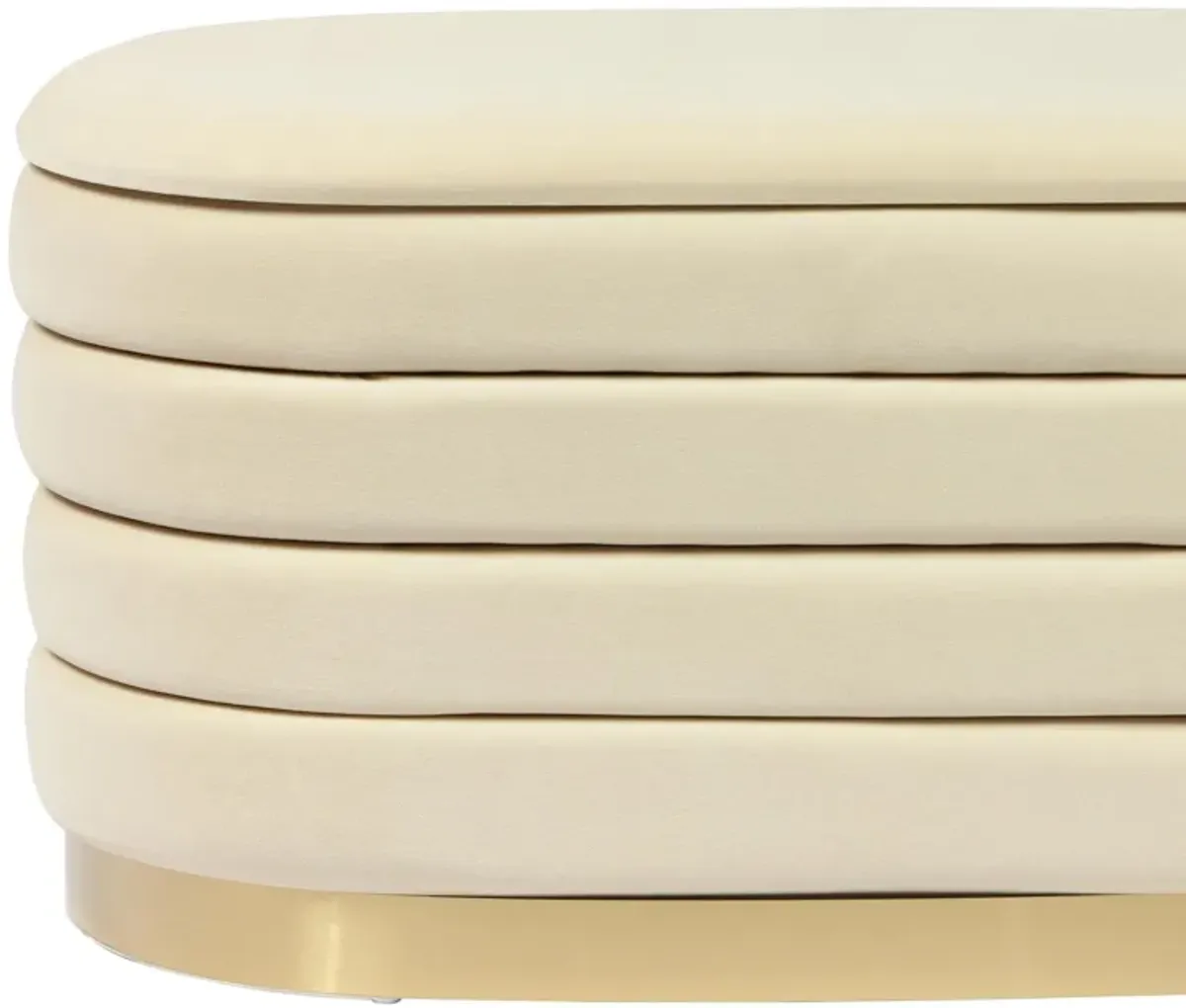 Sanja Upholstered Storage Bench - Cream