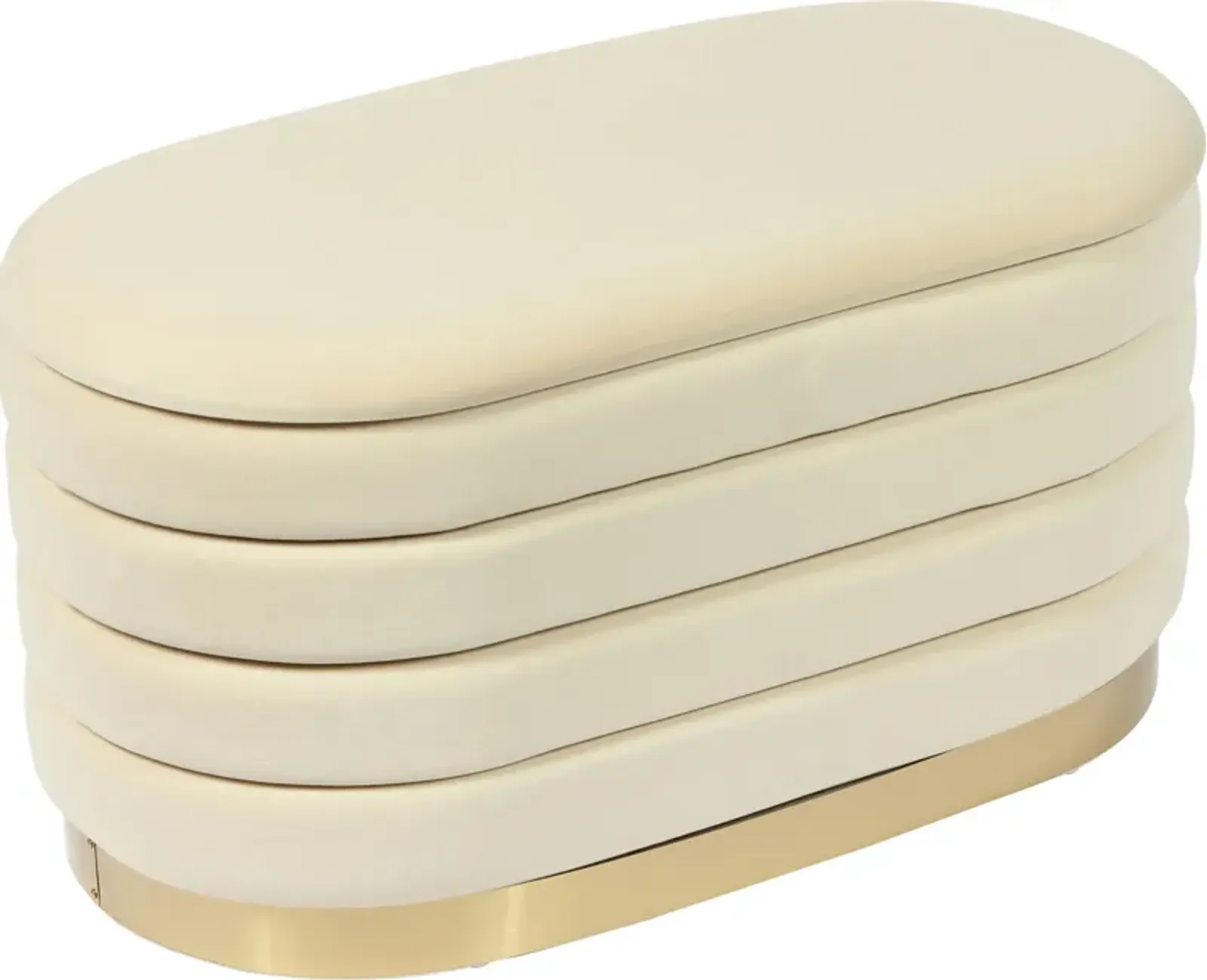 Sanja Upholstered Storage Bench - Cream