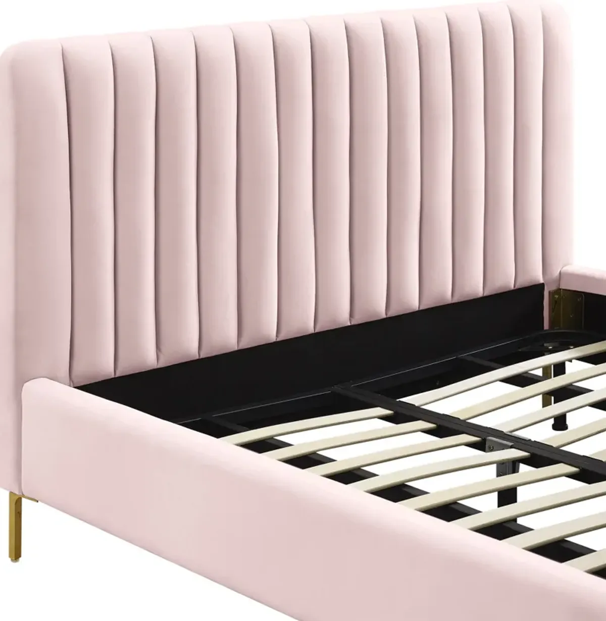 Maylin Upholstered Platform Queen Bed - Pink