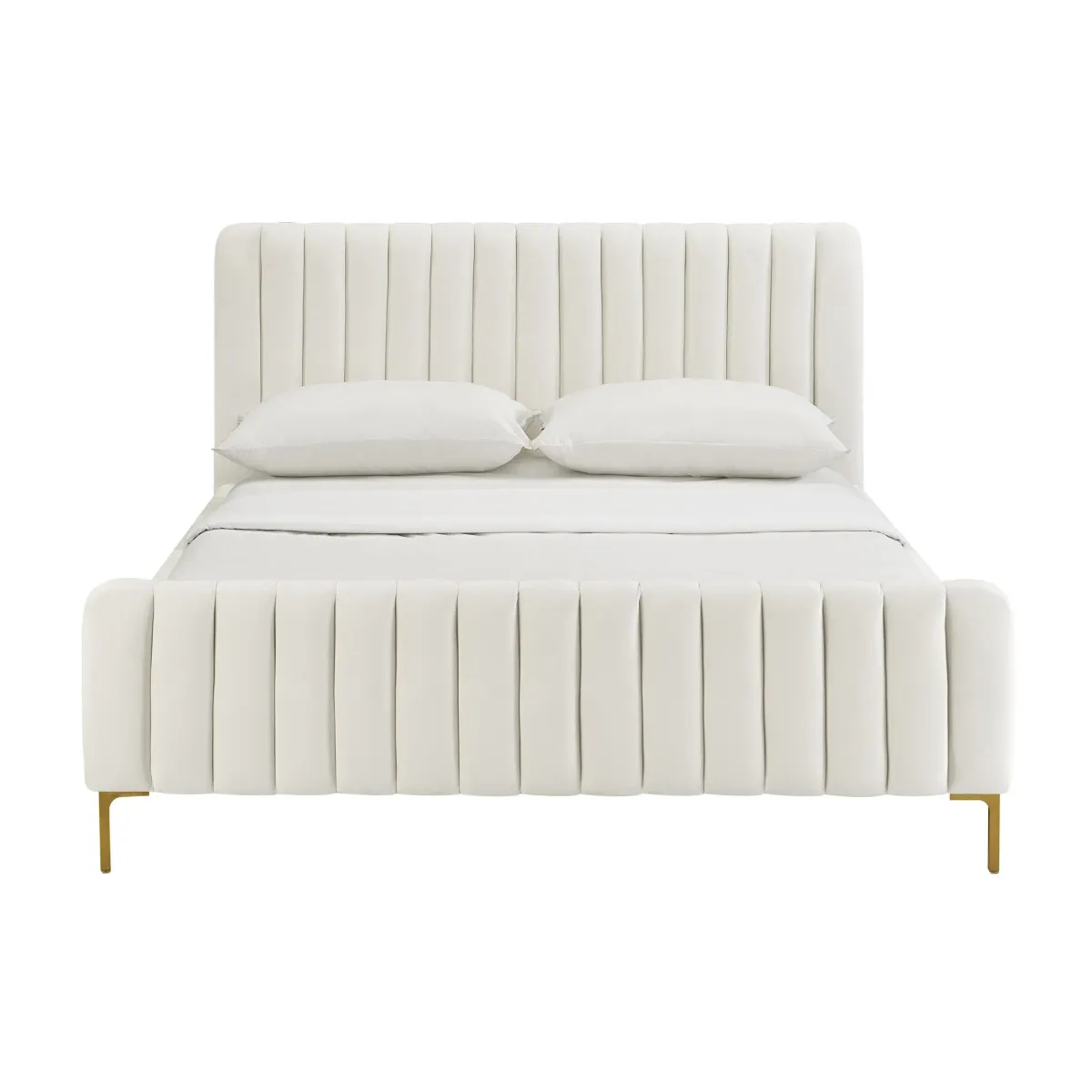 Maylin Upholstered Platform King Bed - Cream