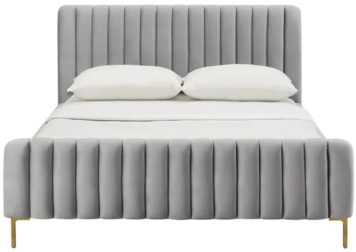 Maylin Upholstered Platform Full Bed - Gray