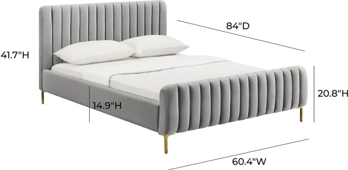 Maylin Upholstered Platform Full Bed - Gray