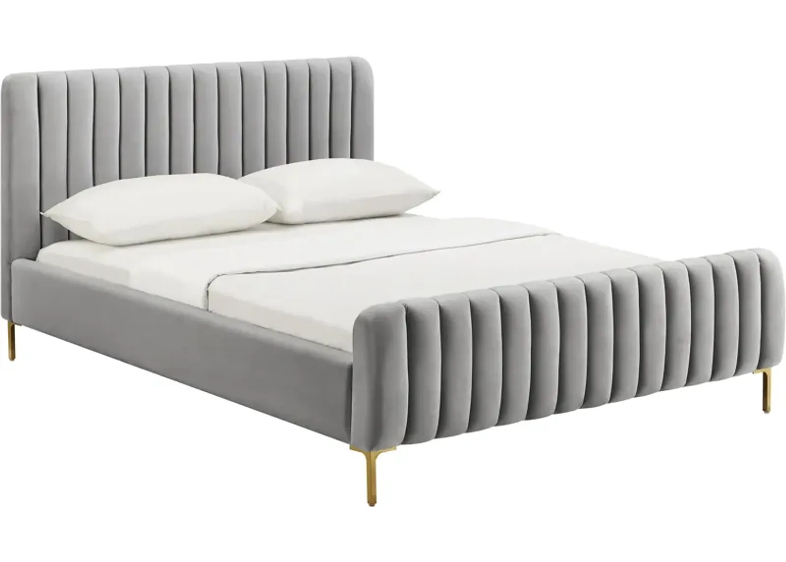 Maylin Upholstered Platform Full Bed - Gray