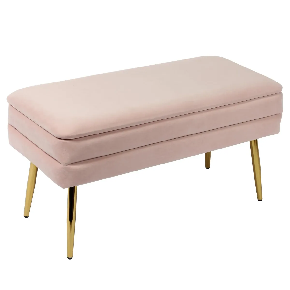 Sadira Upholstered Storage Bench - Blush