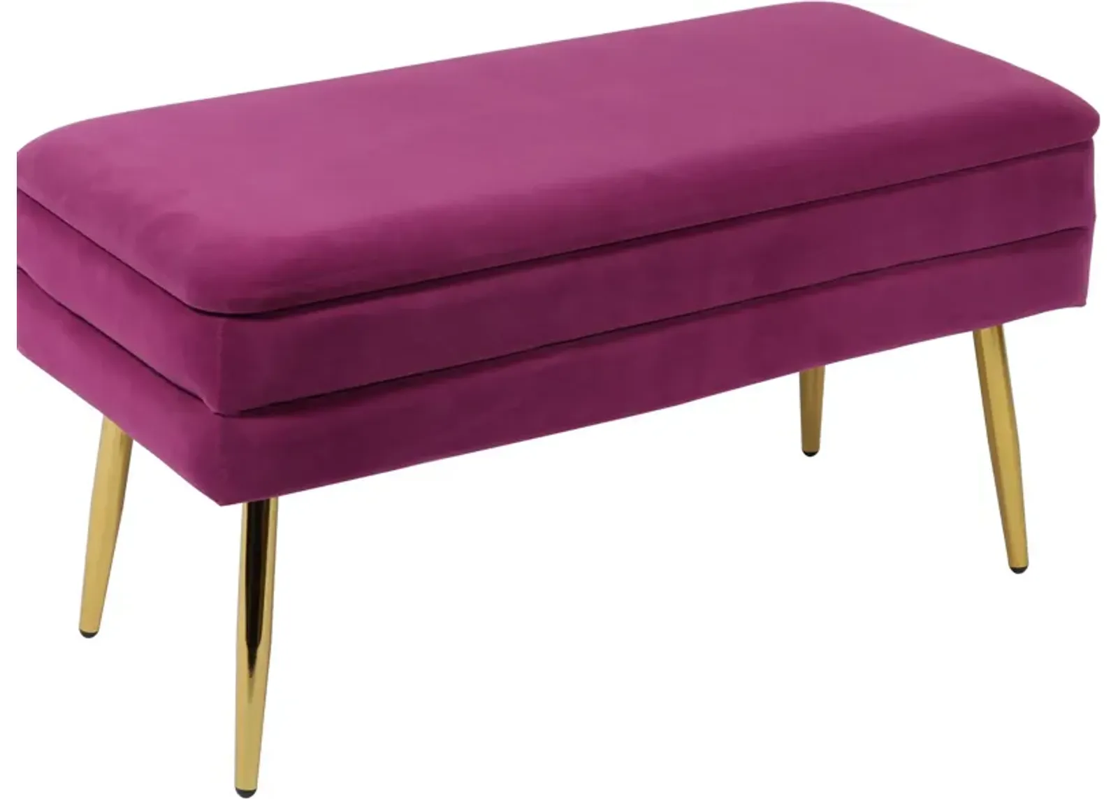 Sadira Upholstered Storage Bench - Plum