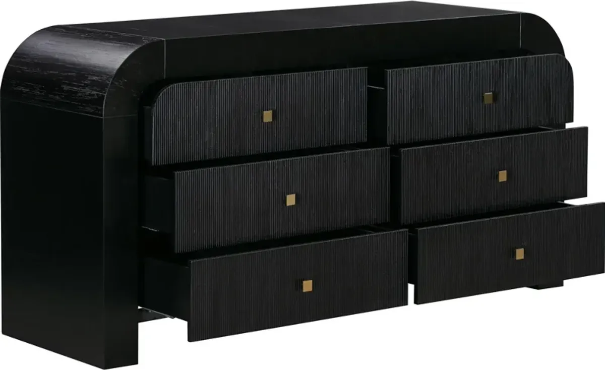 Laverne 6-Drawer Dresser - Black