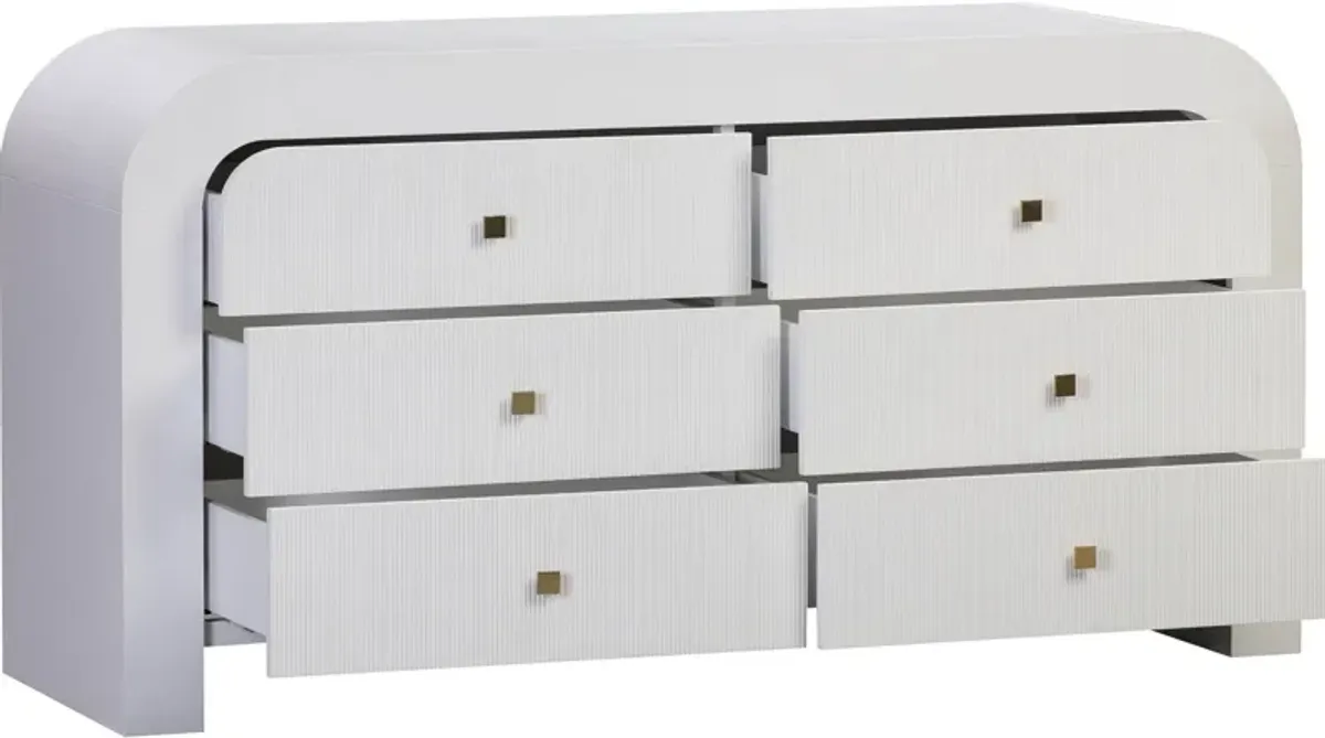 Laverne 6-Drawer Dresser - White