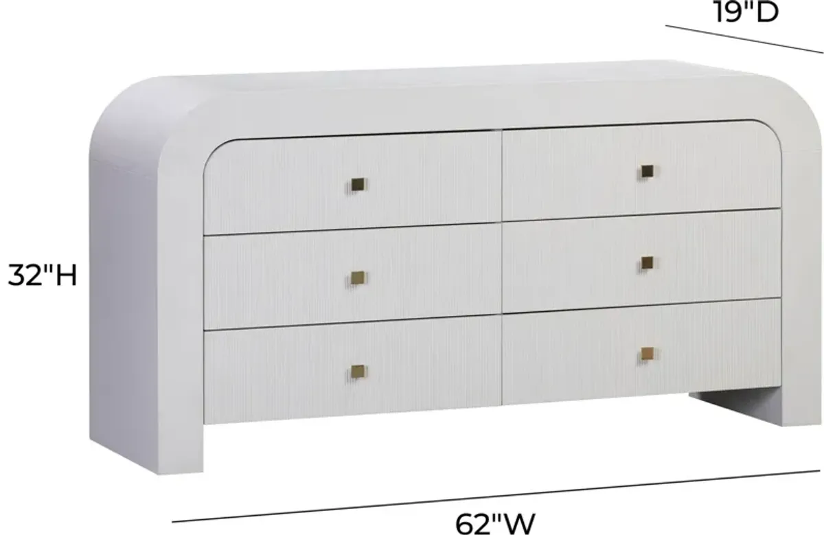 Laverne 6-Drawer Dresser - White