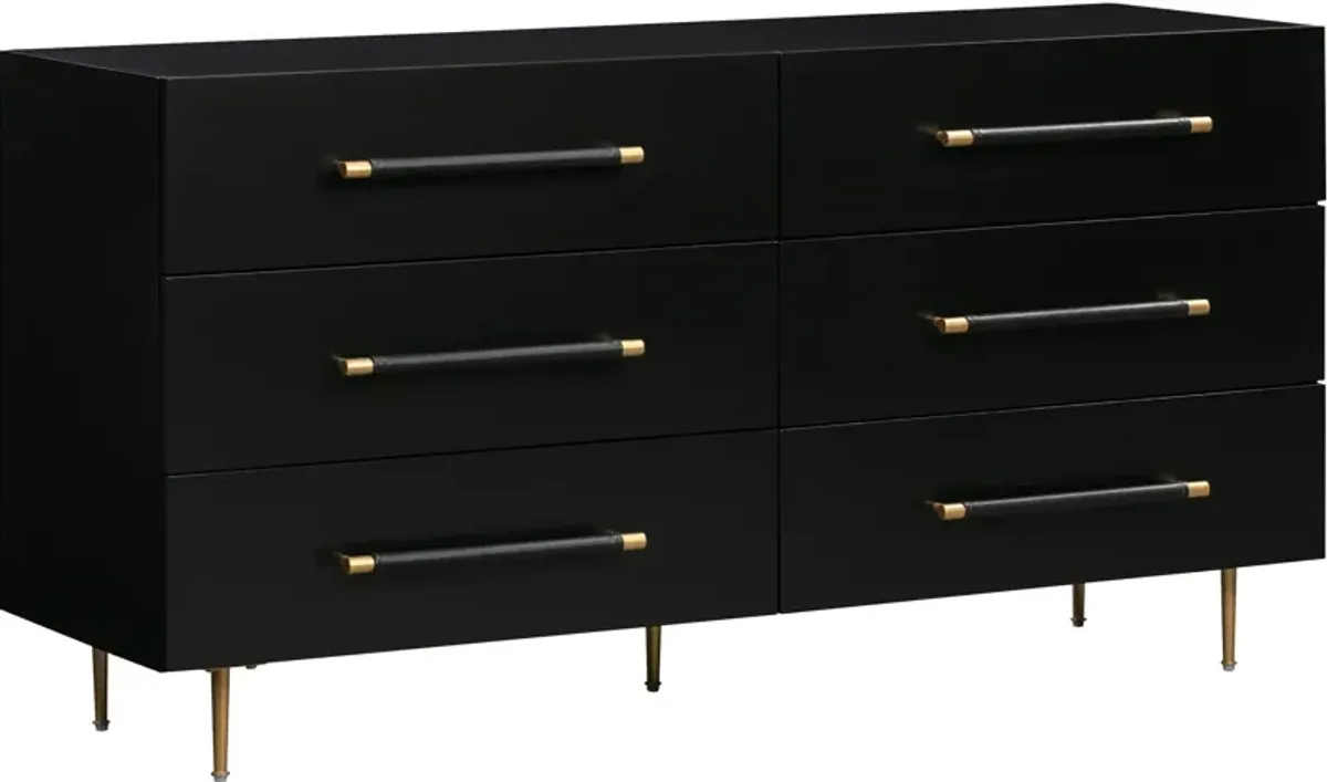 Pollux 6-Drawer Dresser - Black