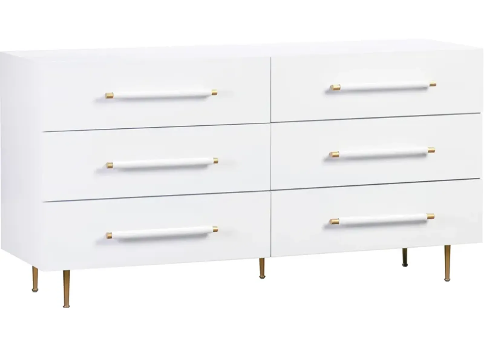 Pollux 6-Drawer Dresser - White