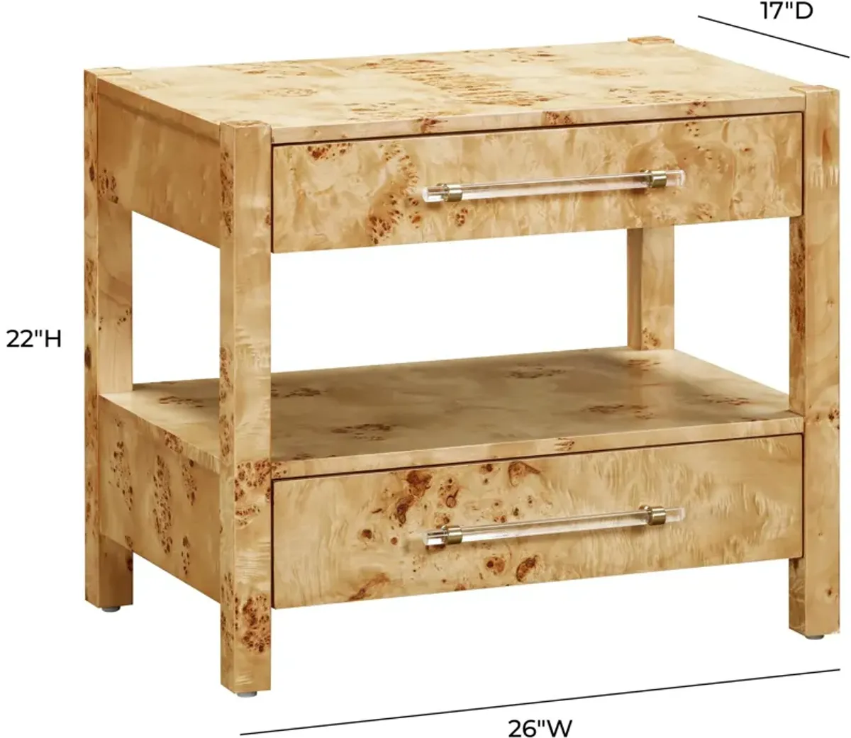 Josiah 2-Drawer Nightstand - Natural