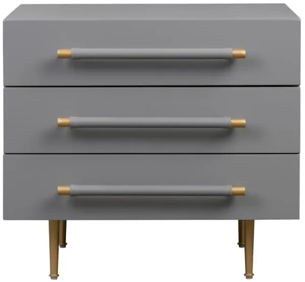 Pollux 3-Drawer Nightstand - Gray