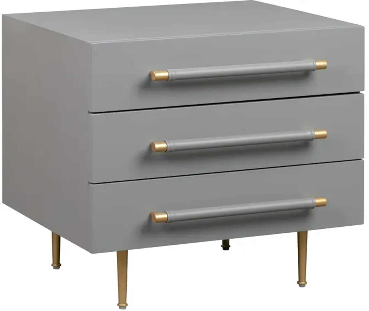 Pollux 3-Drawer Nightstand - Gray