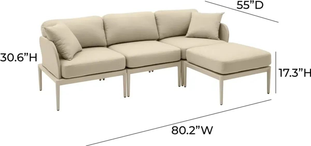 Vancouver 4-Piece Outdoor Modular Sectional - Taupe