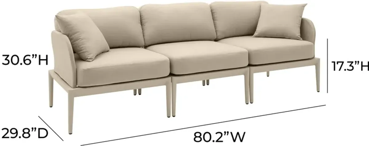 Vancouver 3-Piece Outdoor Modular Sofa - Taupe