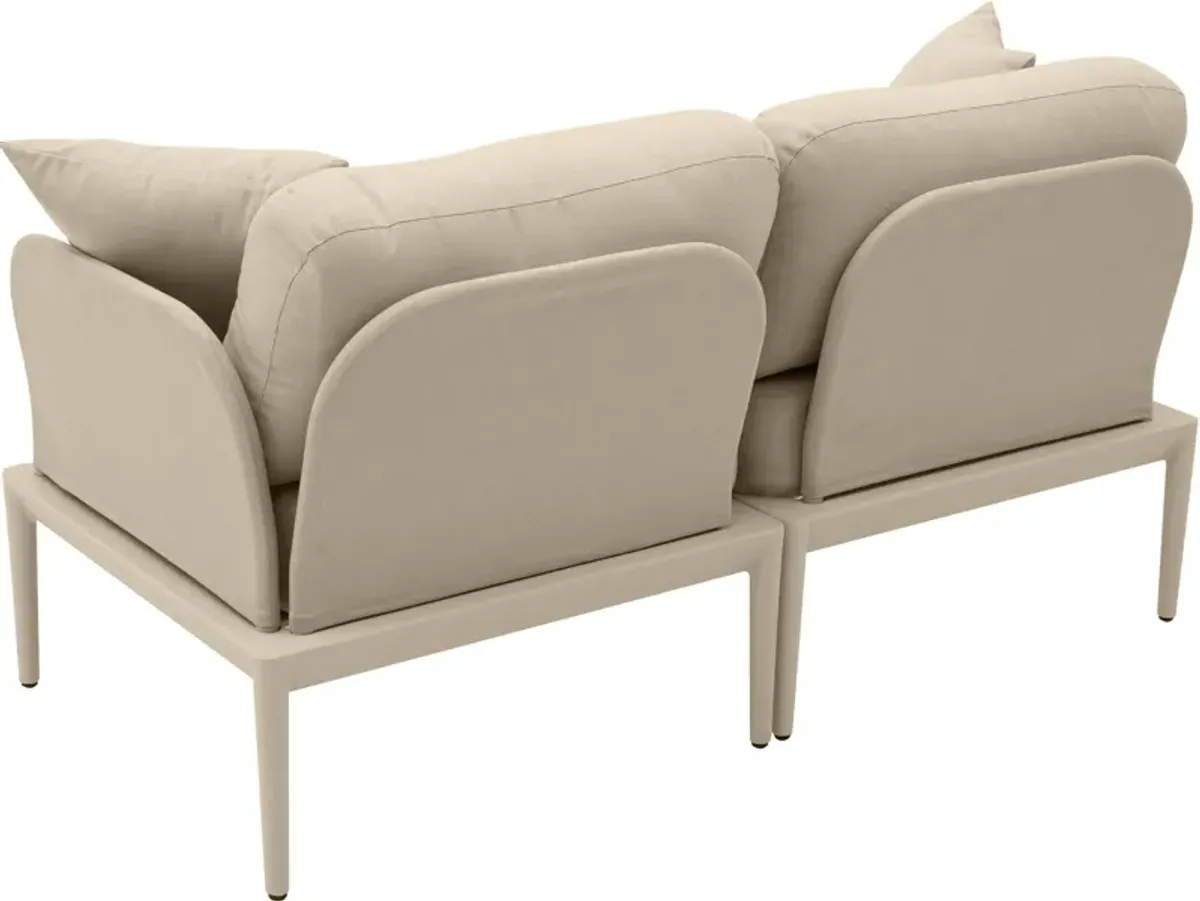 Vancouver 2-Piece Outdoor Modular Loveseat - Taupe