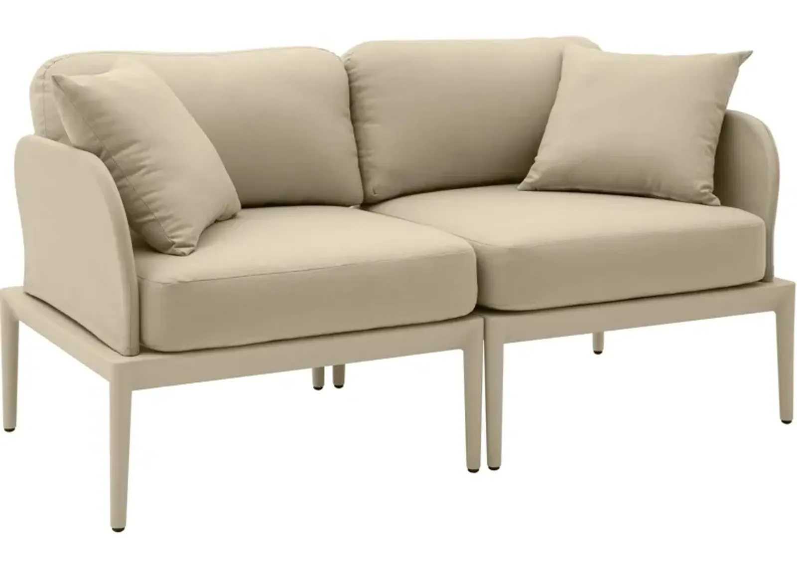 Vancouver 2-Piece Outdoor Modular Loveseat - Taupe