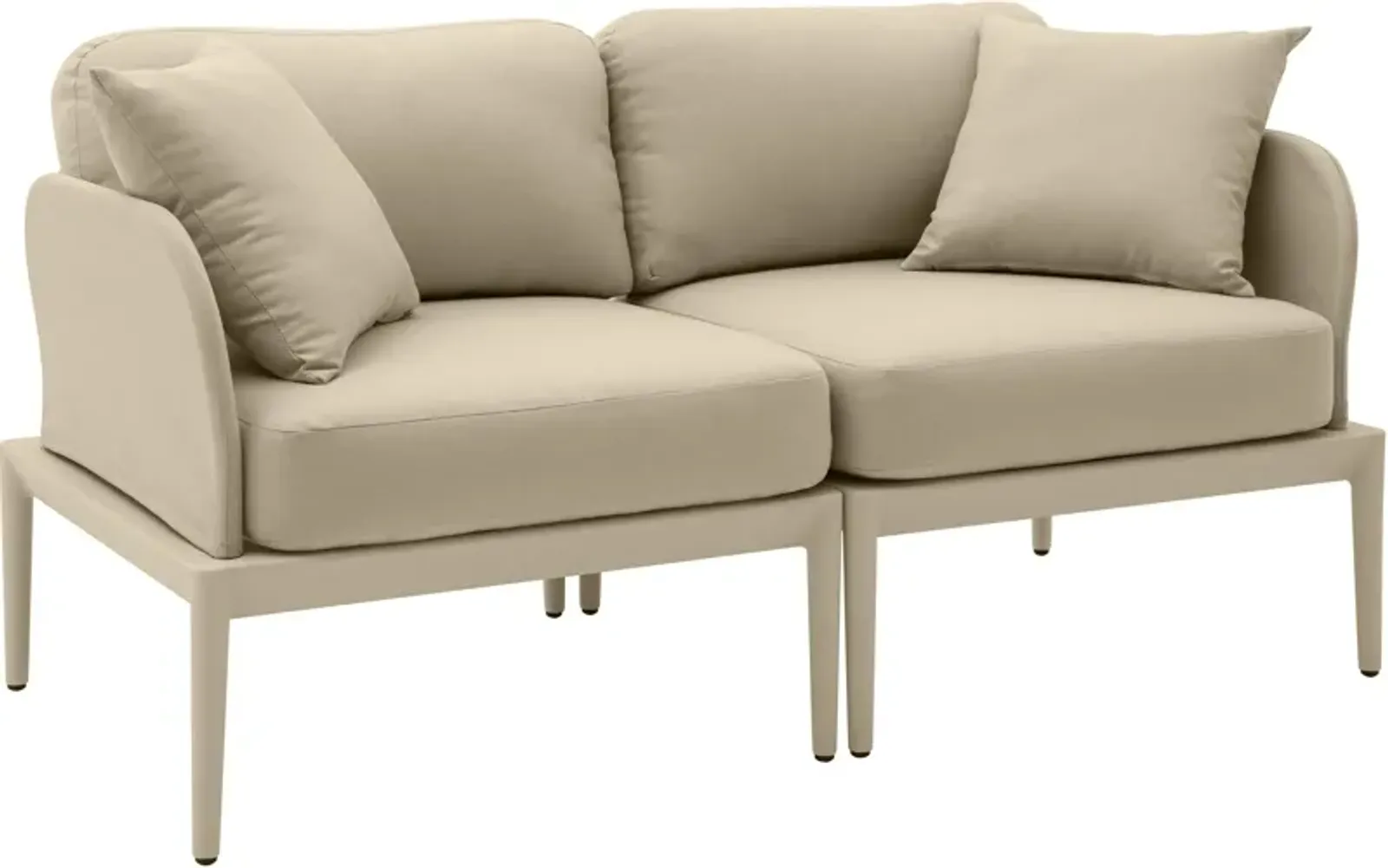 Vancouver 2-Piece Outdoor Modular Loveseat - Taupe