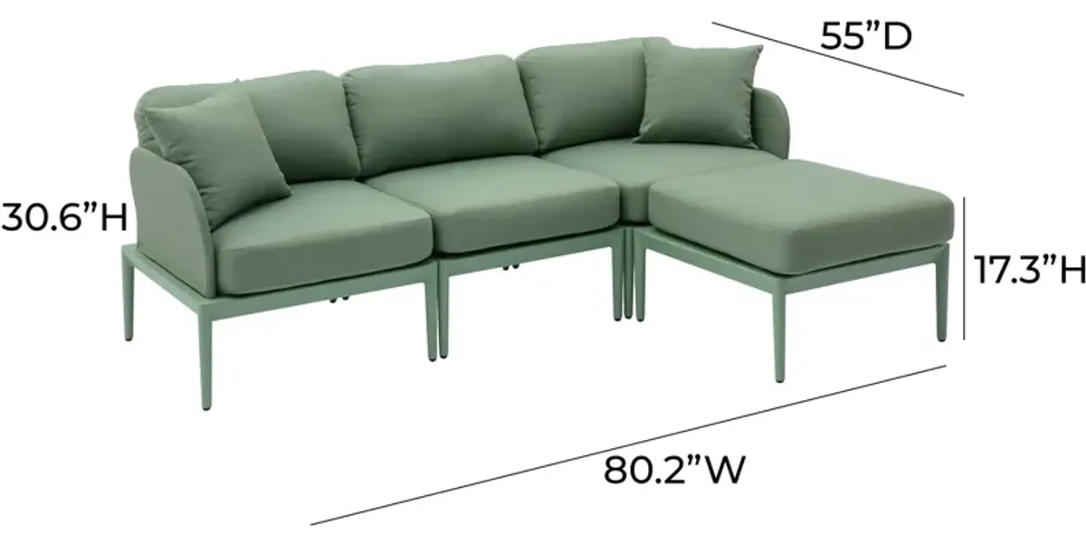 Vancouver 4-Piece Outdoor Modular Sectional - Green