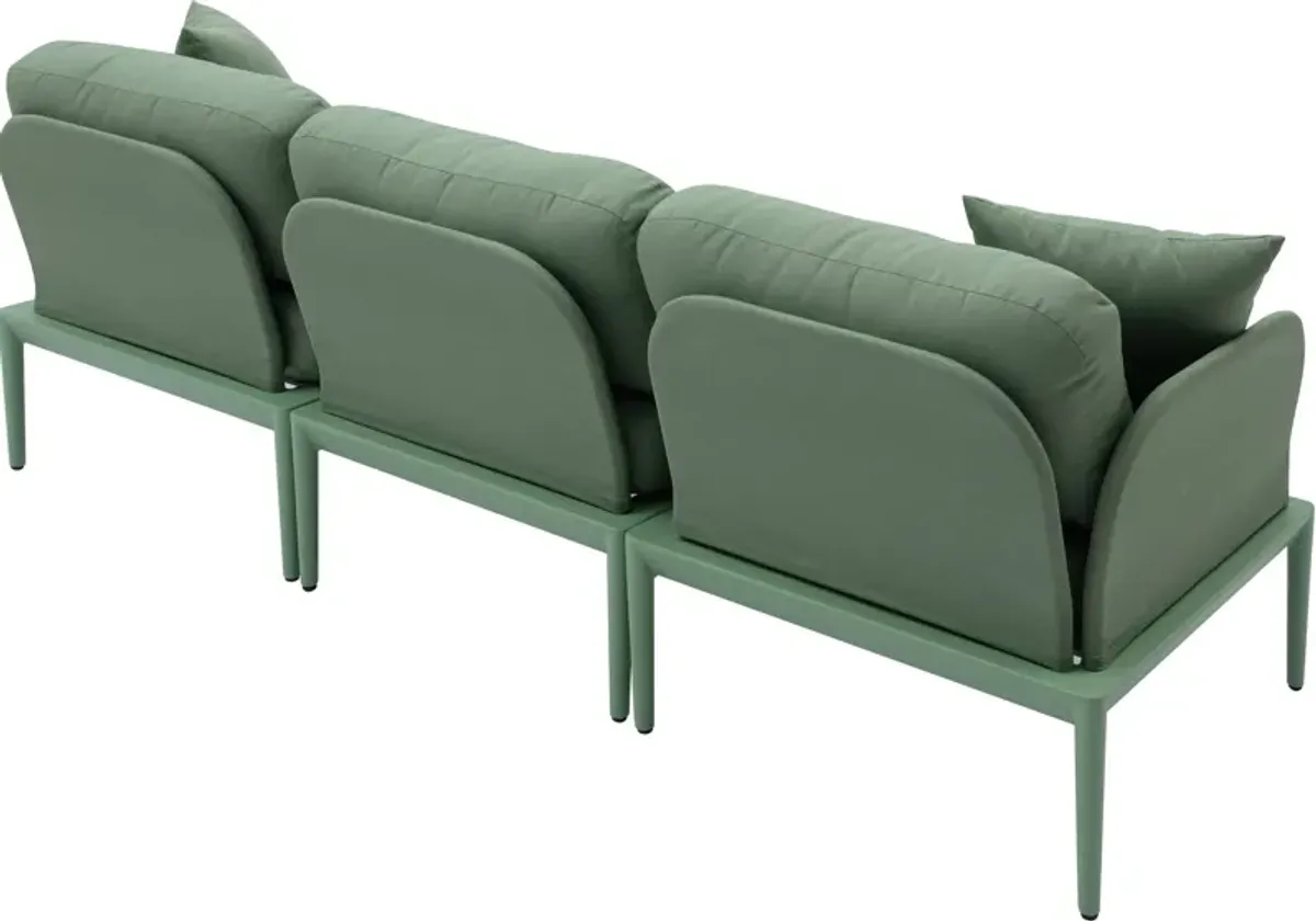 Vancouver 3-Piece Outdoor Modular Sofa - Green