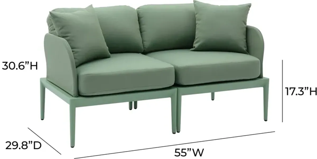 Vancouver 2-Piece Outdoor Modular Loveseat - Green