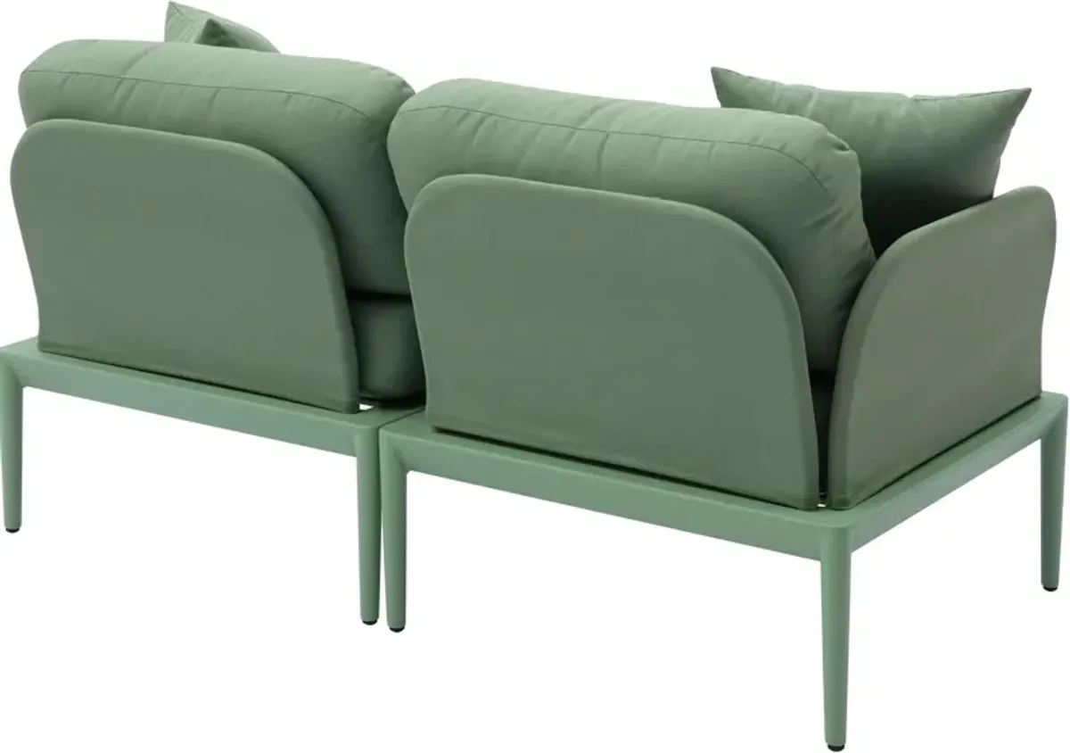 Vancouver 2-Piece Outdoor Modular Loveseat - Green