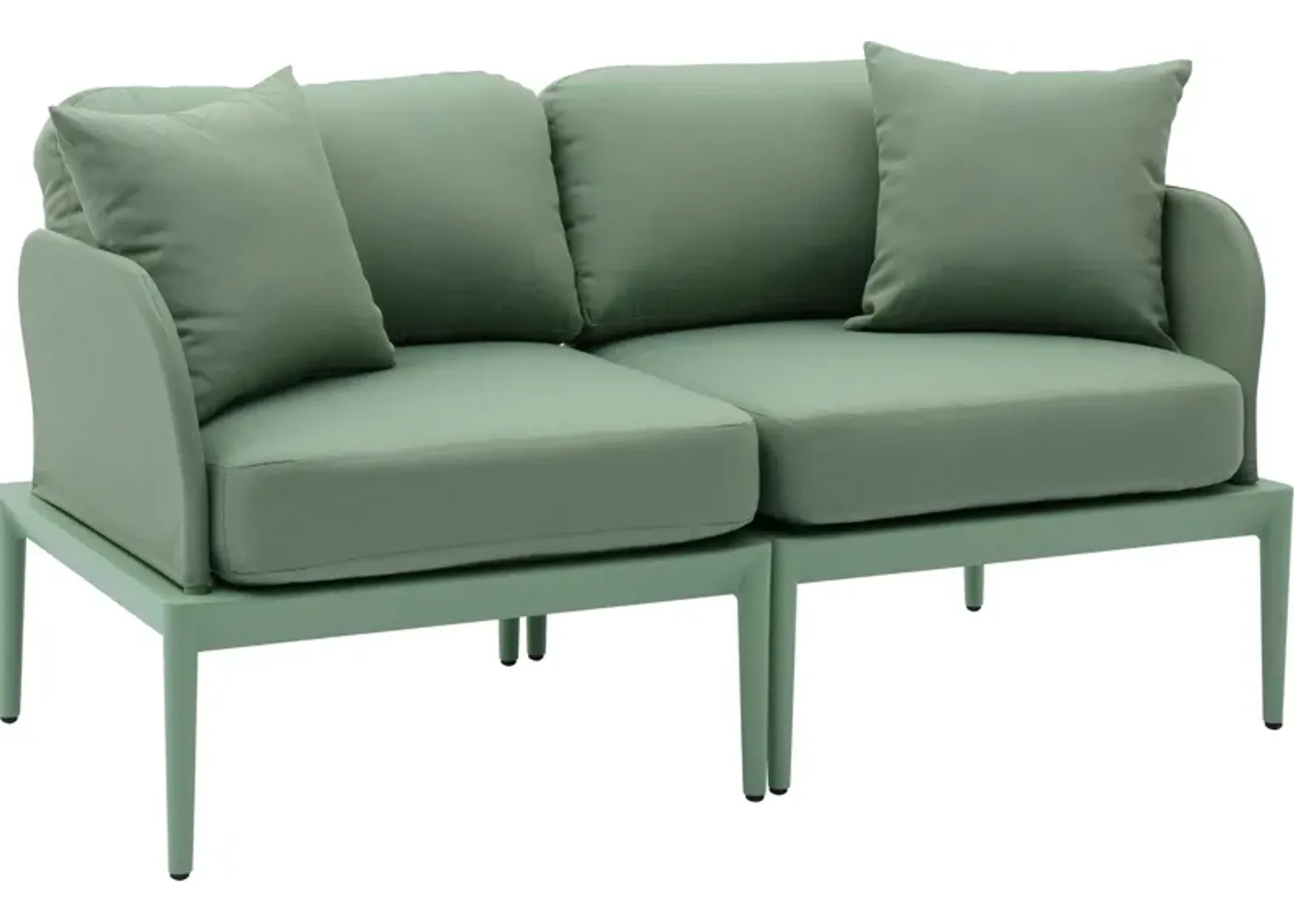 Vancouver 2-Piece Outdoor Modular Loveseat - Green