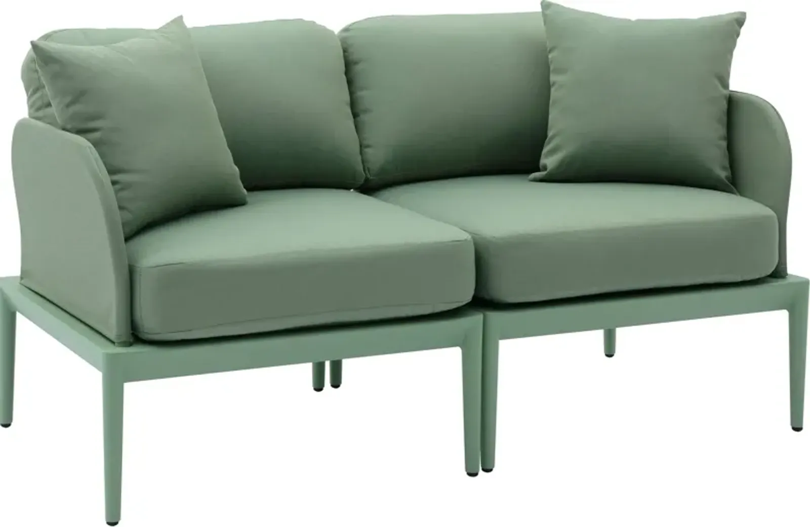 Vancouver 2-Piece Outdoor Modular Loveseat - Green