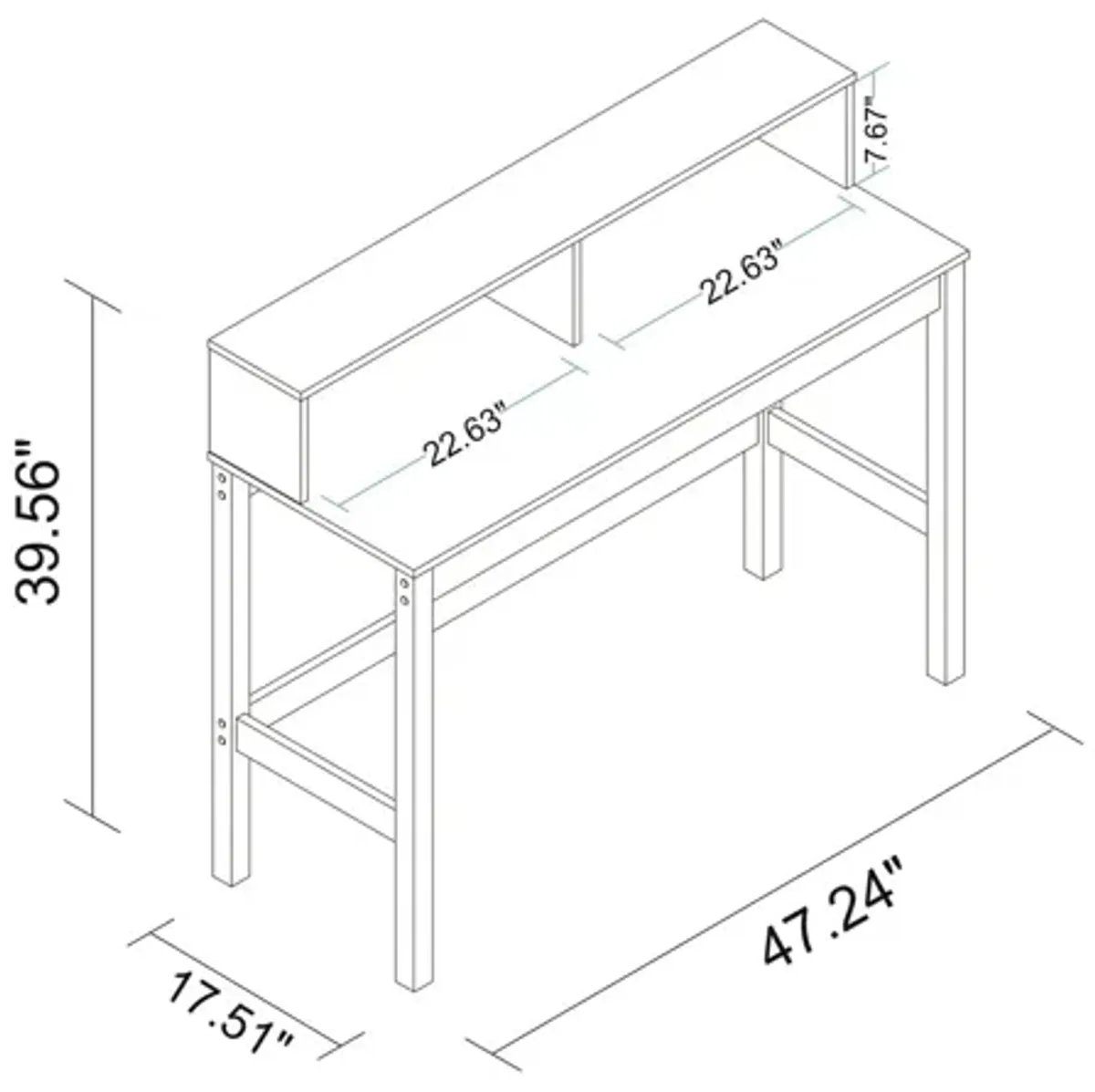 Eiffel Desk - White/Oak