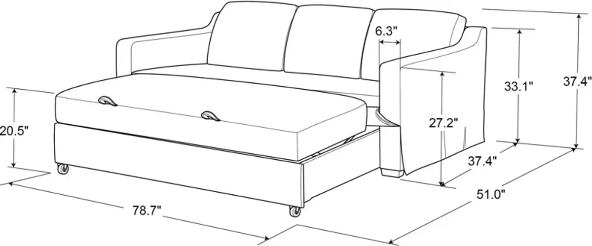 Serta Linwood Full Convertible Sofa Bed