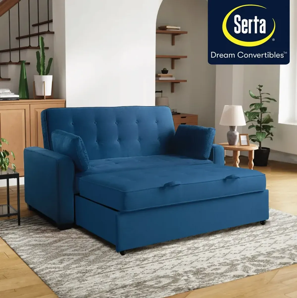 Serta Westly Queen Convertible Sofa Bed - Navy