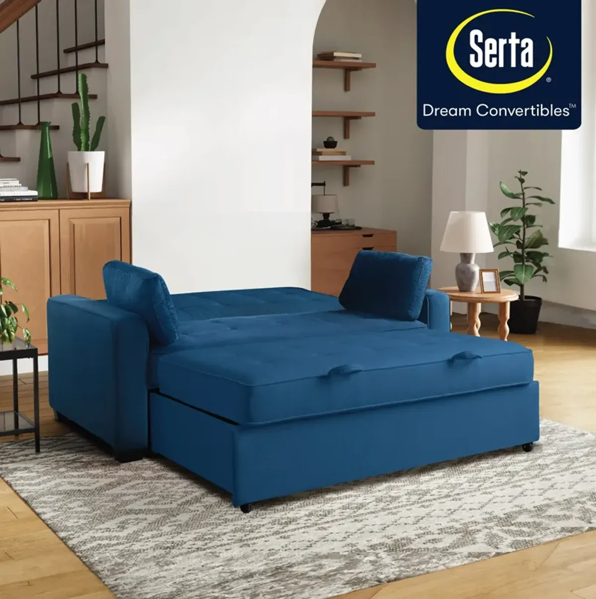 Serta Westly Queen Convertible Sofa Bed - Navy