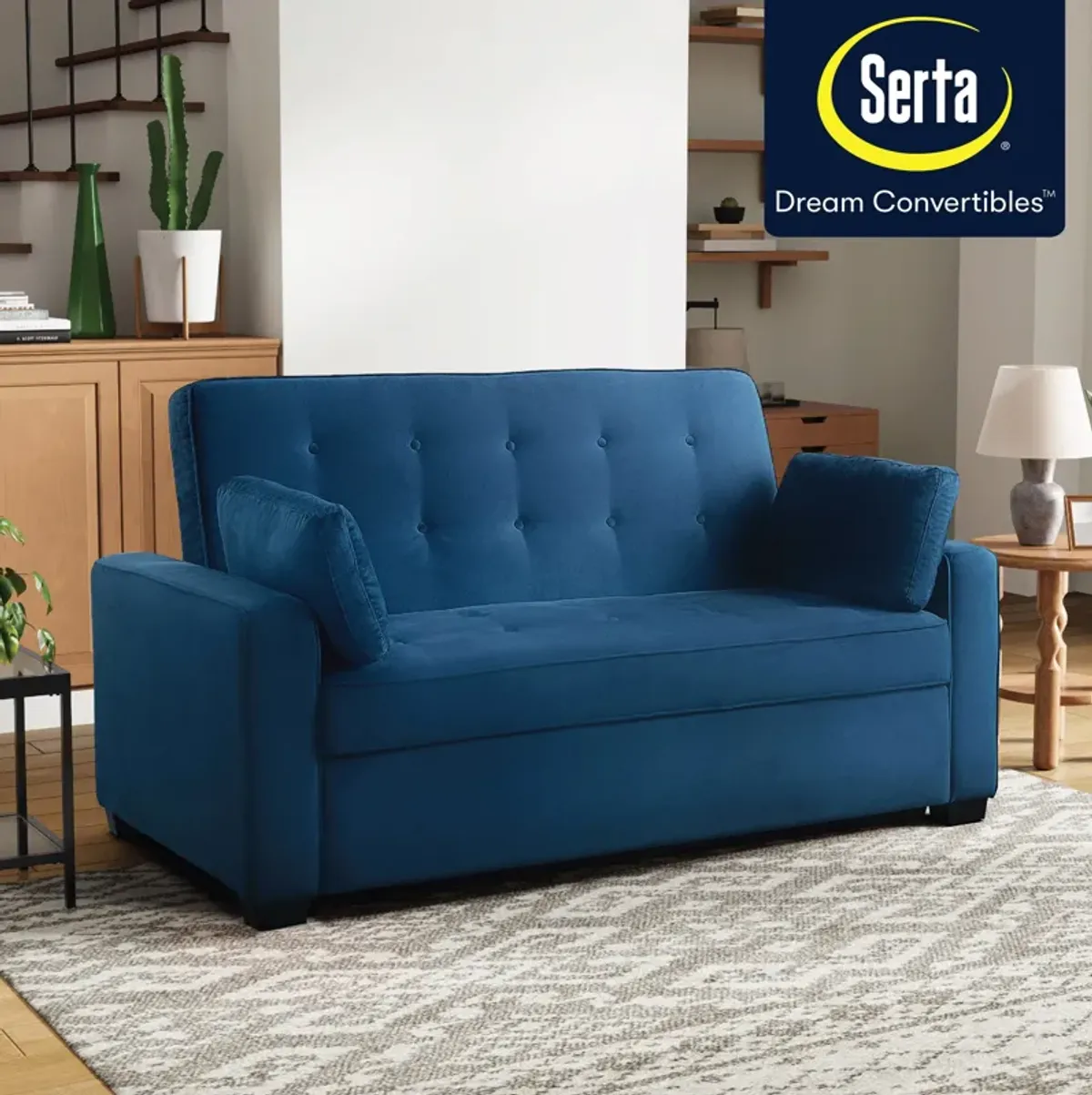 Serta Westly Queen Convertible Sofa Bed - Navy