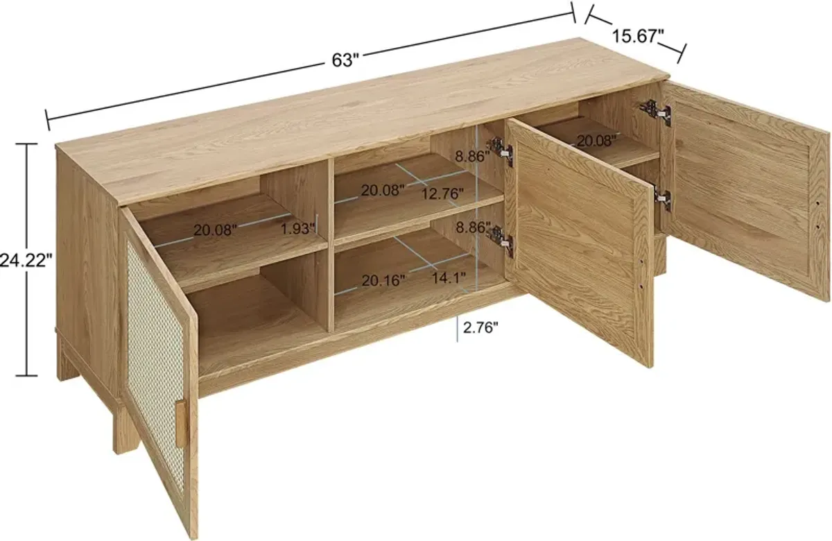 Kylian 63" TV Stand - Nature