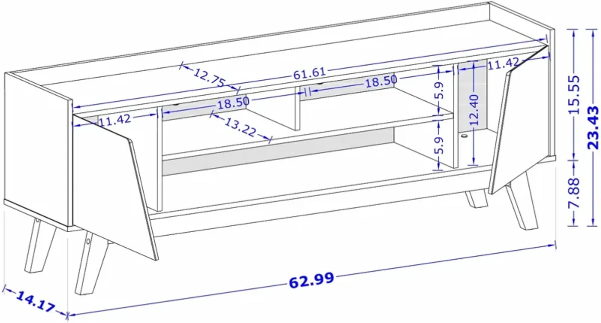 Bogardus 63" TV Stand - Gray/Nature