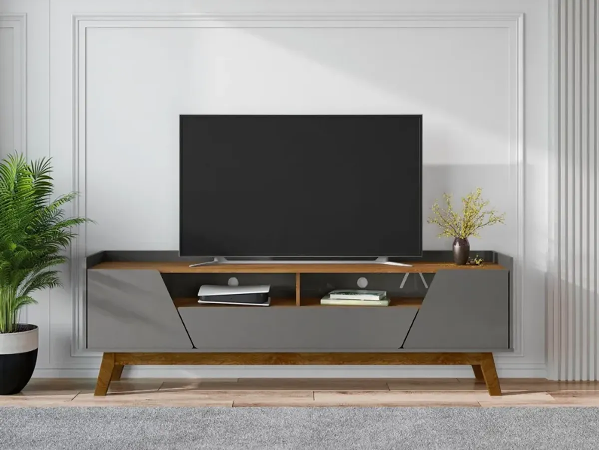 Bogardus 71" TV Stand - Gray/Nature