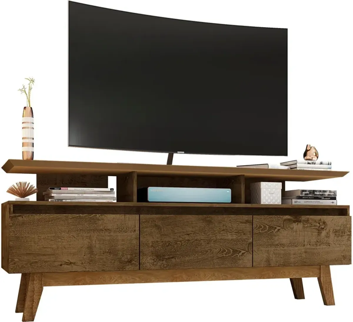 Valor 63" TV Stand - Rustic Brown