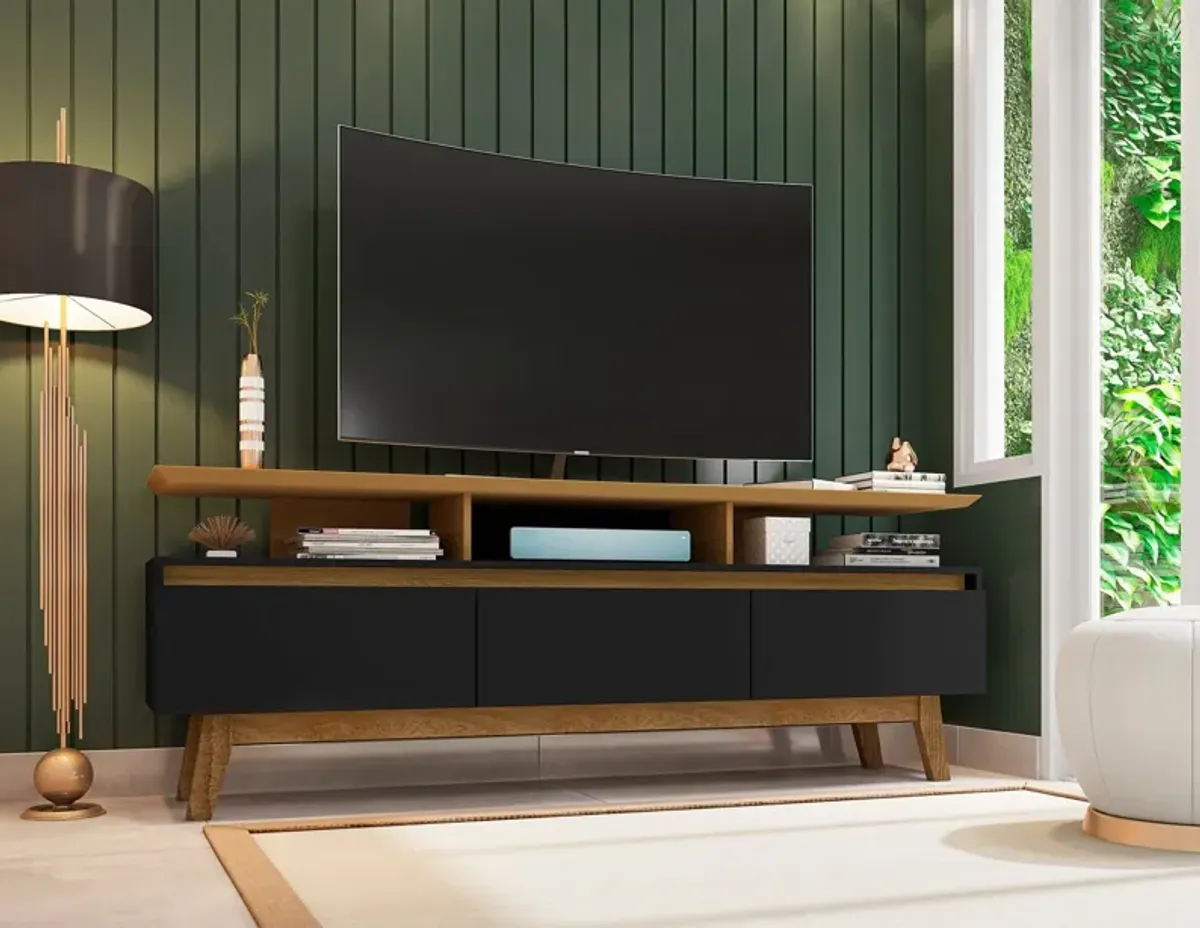 Valor 71" TV Stand - Black/Cinnamon