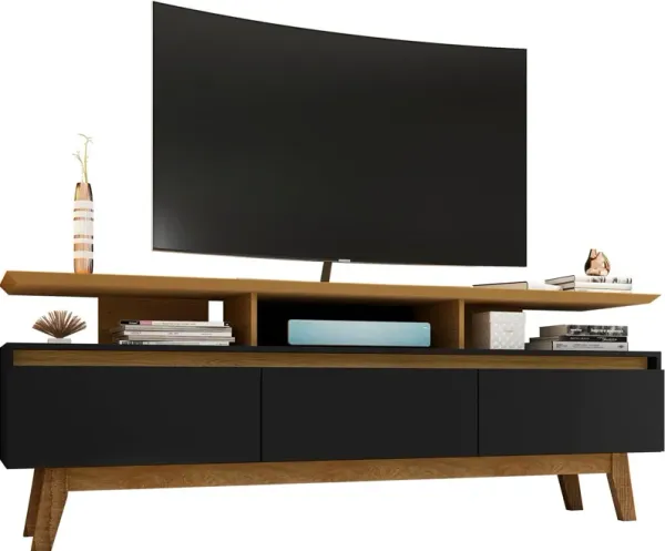 Valor 71" TV Stand - Black/Cinnamon