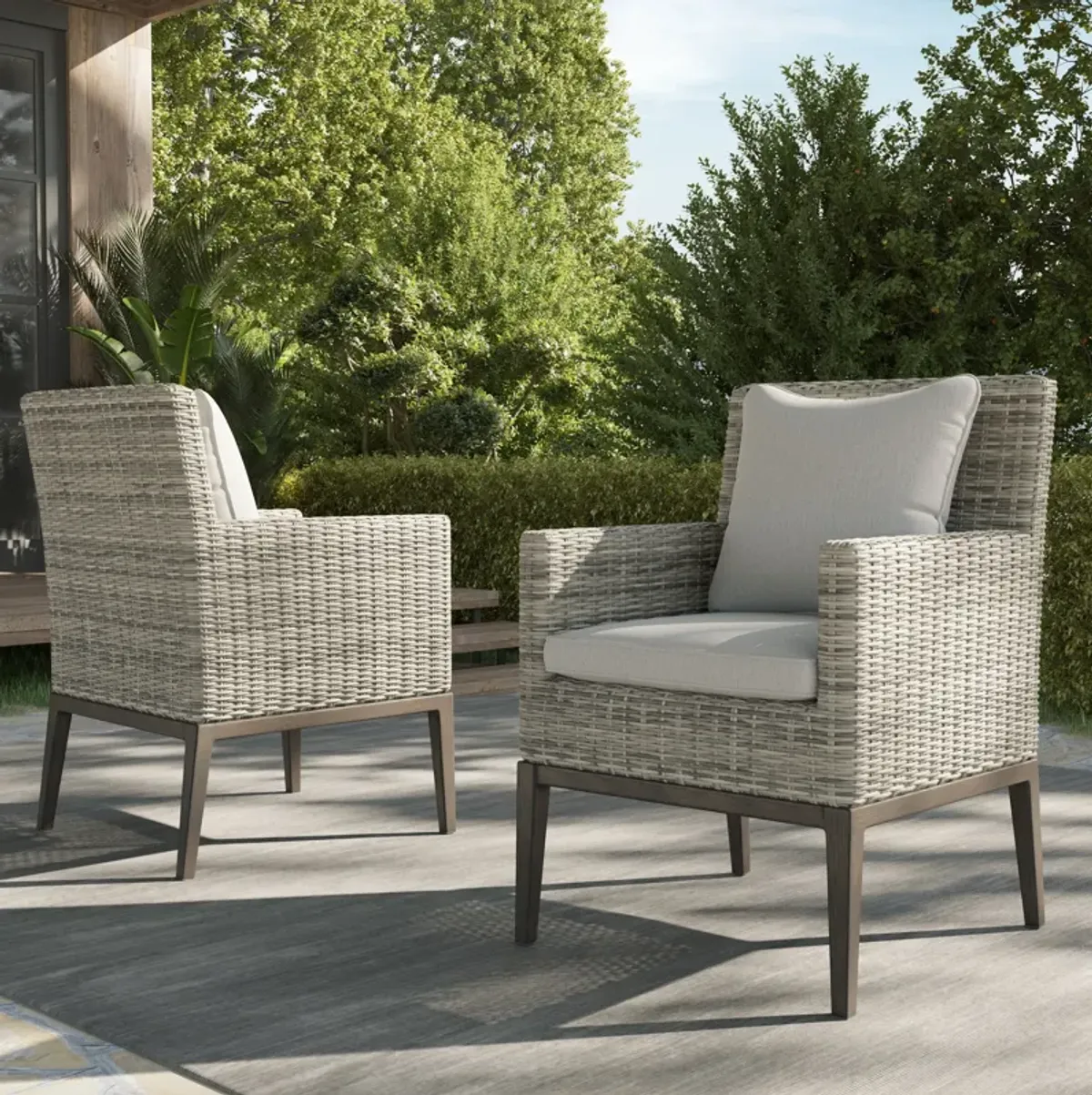 Caribbean Outdoor Set of 2 Dining Armchairs