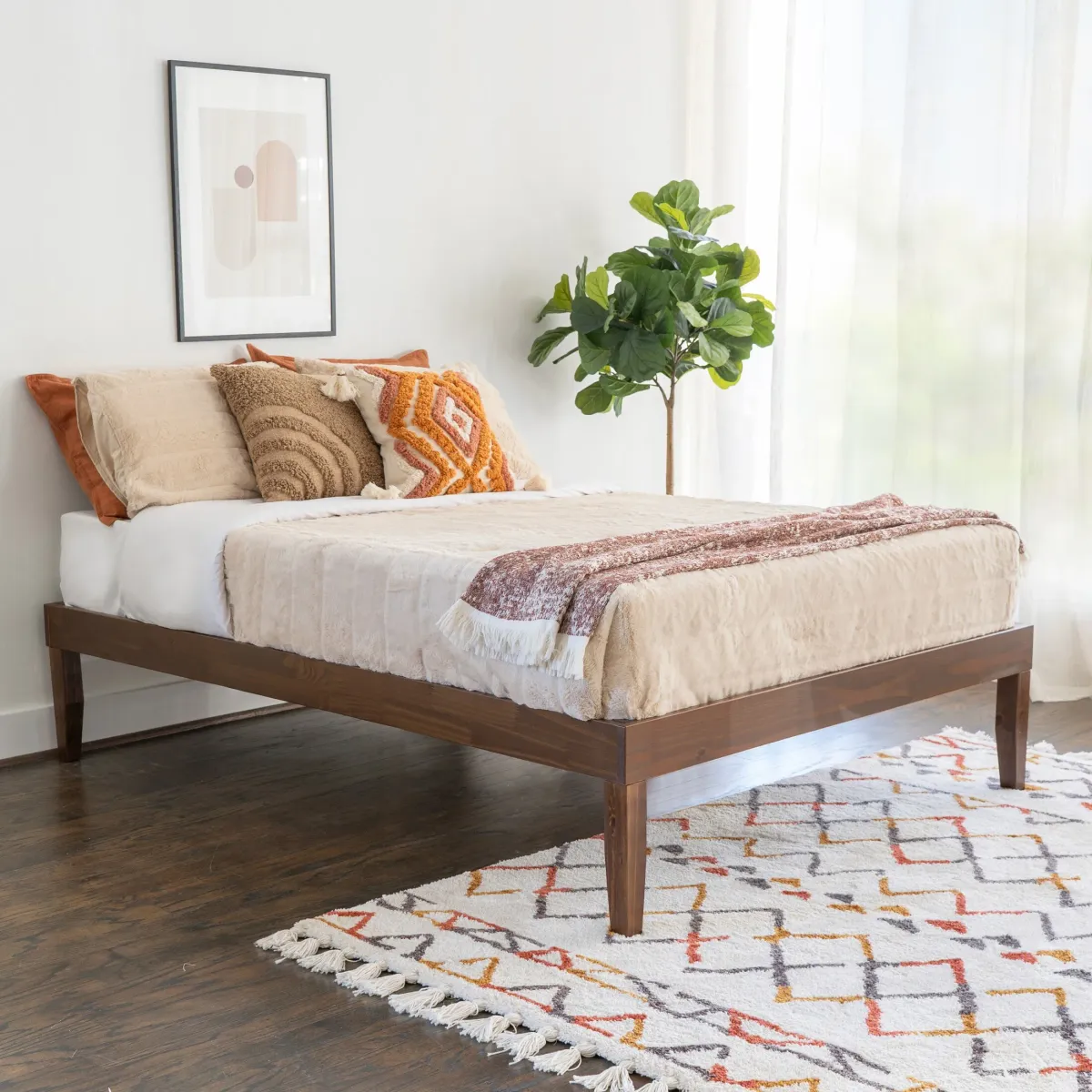 Elna Full Platform Bed - Walnut