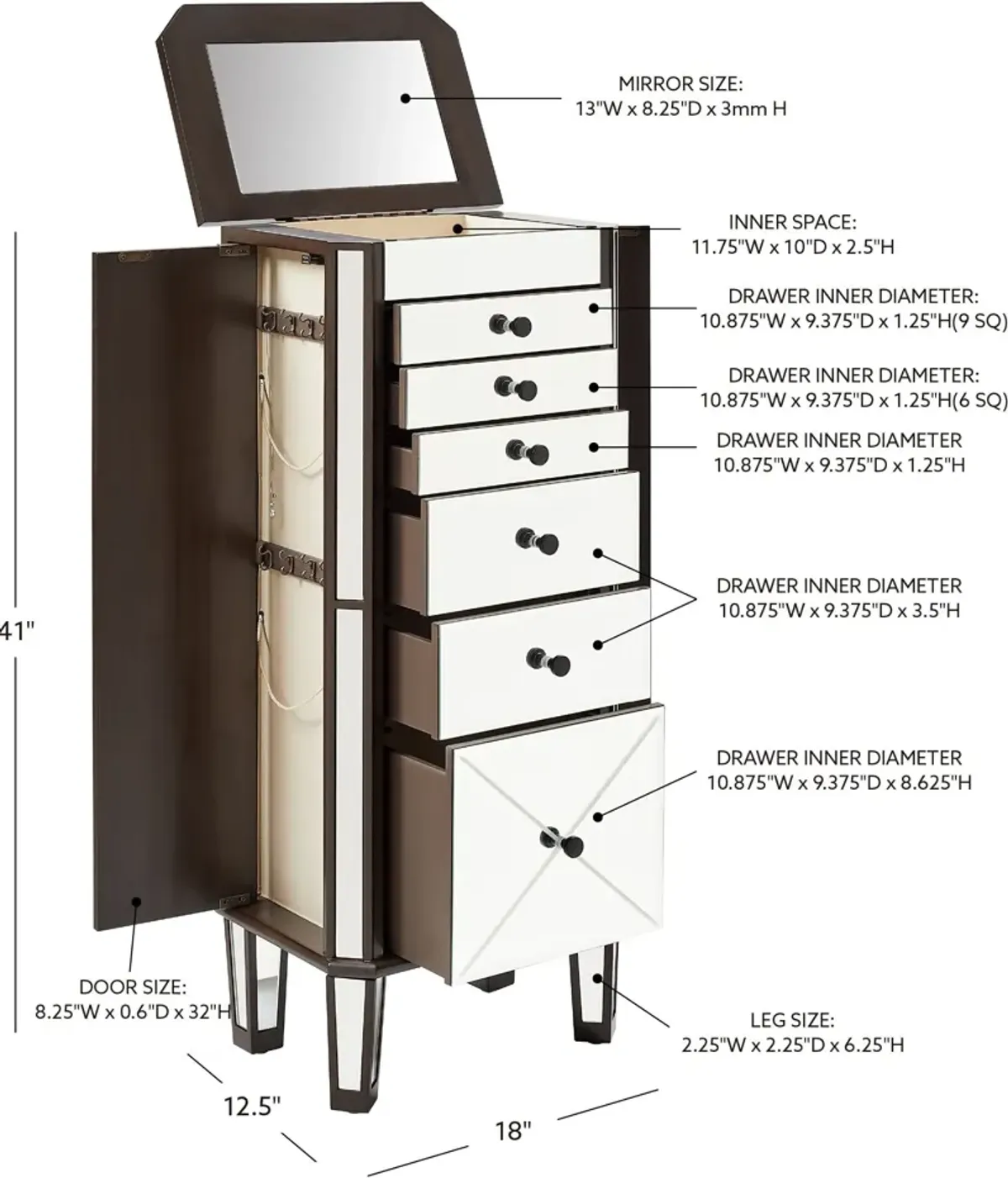 Mekia Jewelry Armoire