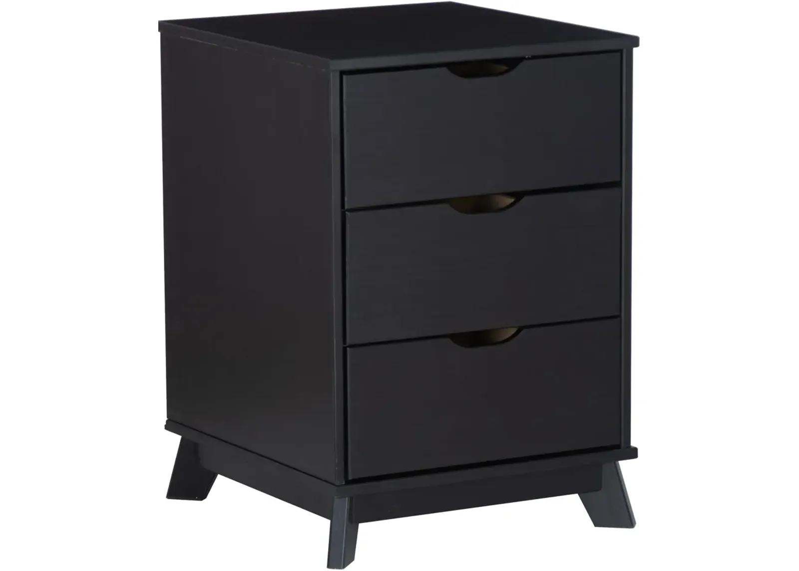 Elna 3-Drawer Nightstand - Black