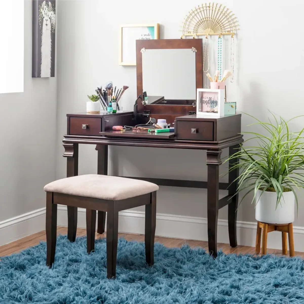 Ariya Vanity Set - Walnut