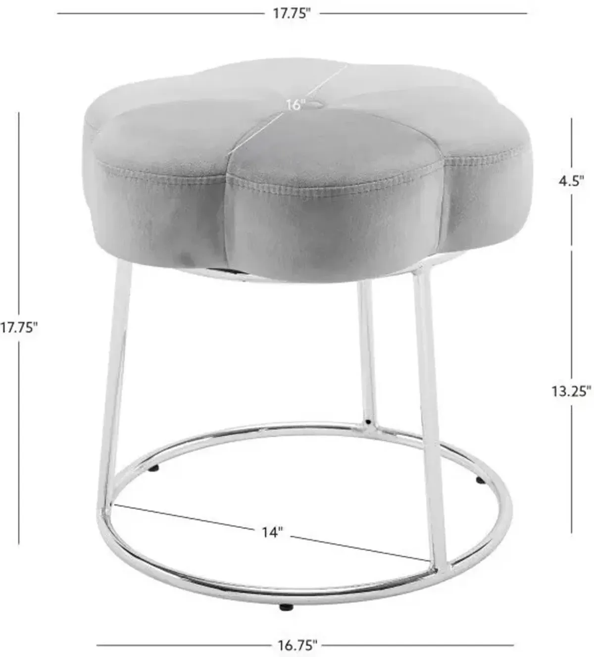 Dora Vanity Stool - Gray